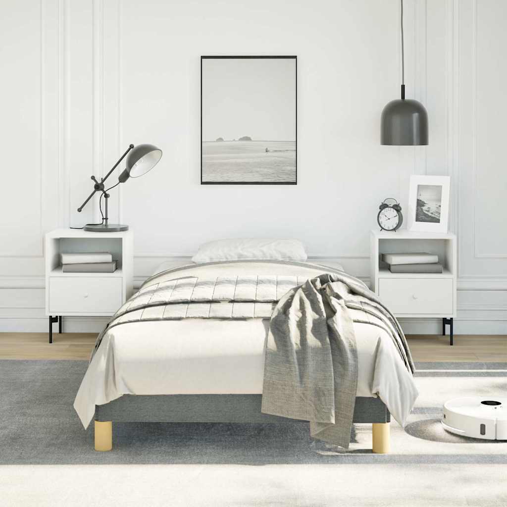 vidaXL Bed Frame without Mattress Dark Grey 100x190 cm Twin Fabric 3