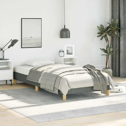 vidaXL Bed Frame without Mattress Dark Grey 100x190 cm Twin Fabric 1