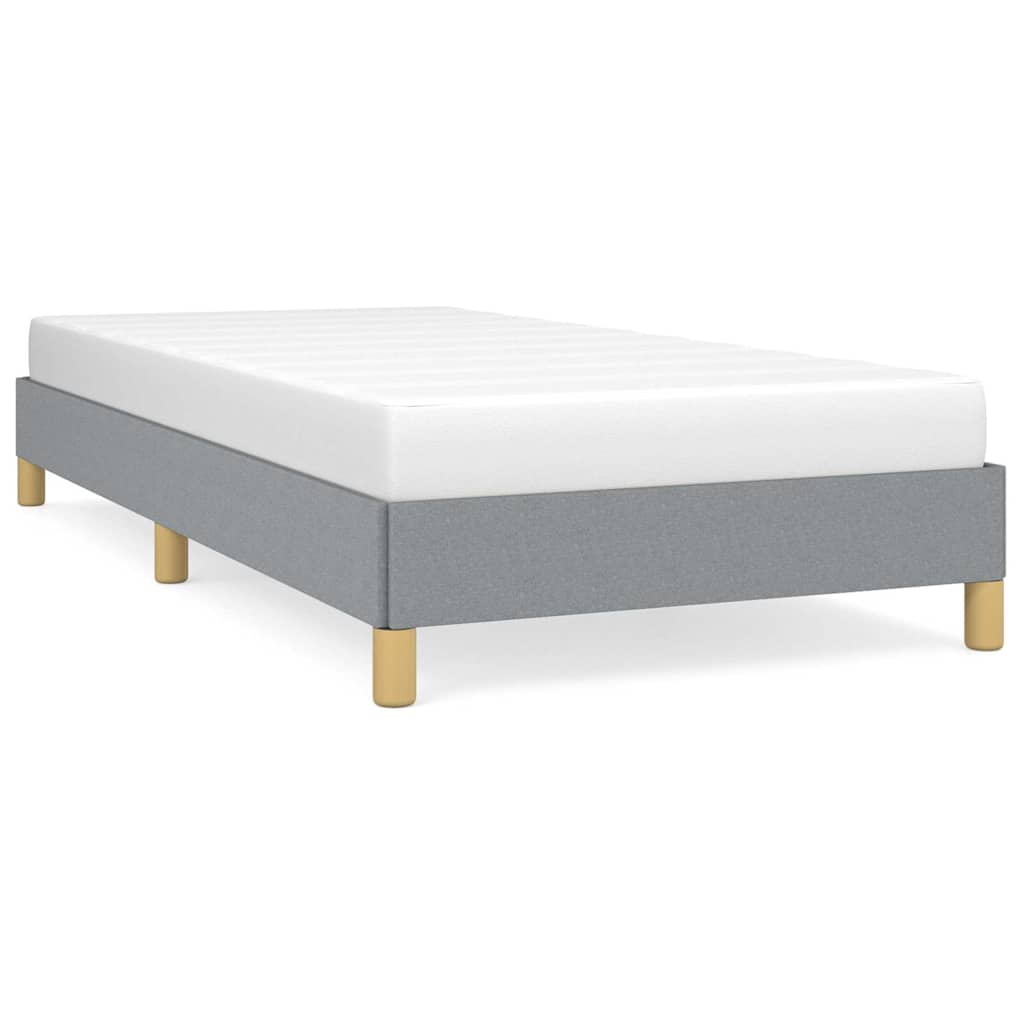 vidaXL Bed Frame without Mattress Light Grey 100x203 cm Twin XL Fabric 2