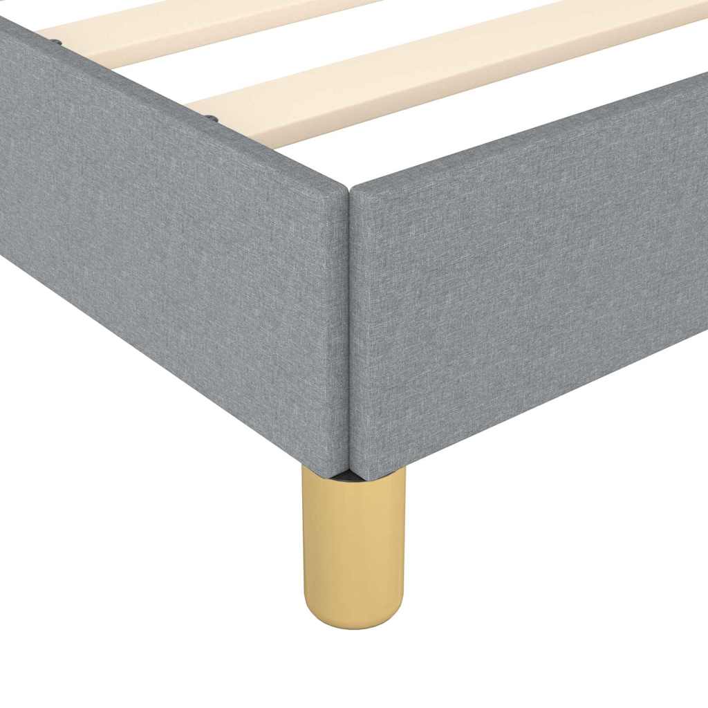 vidaXL Bed Frame without Mattress Light Grey 100x203 cm Twin XL Fabric 6