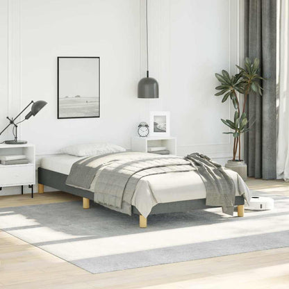 vidaXL Bed Frame without Mattress Dark Grey 100x203 cm Twin XL Fabric 1