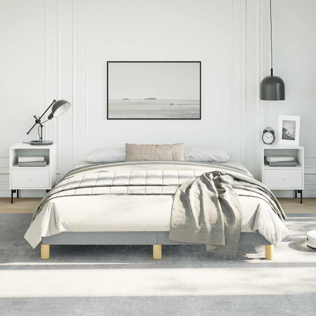 vidaXL Bed Frame without Mattress Light Grey 152x203 cm Queen Fabric 3