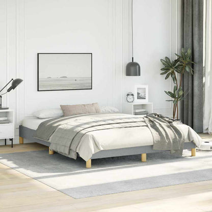 vidaXL Bed Frame without Mattress Light Grey 152x203 cm Queen Fabric 1
