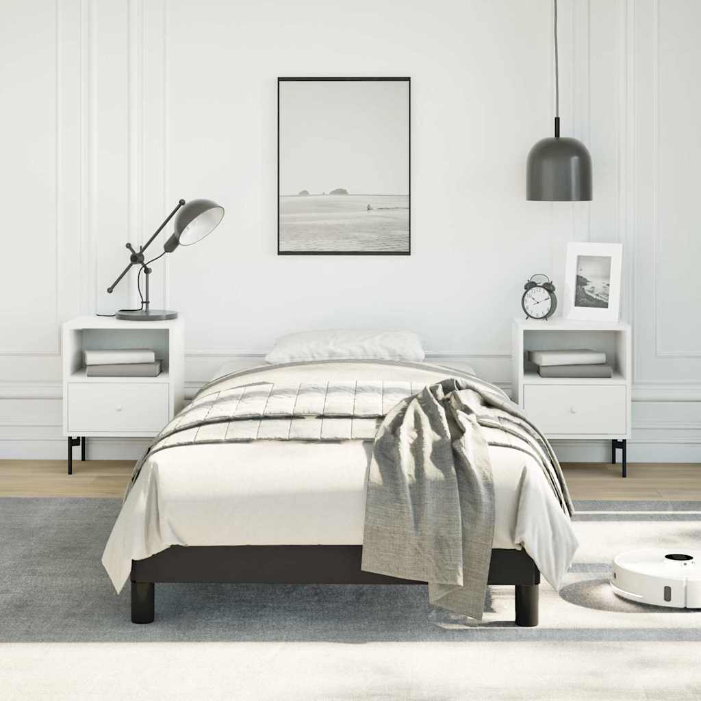 vidaXL Bed Frame without Mattress Black 100x190 cm Twin Faux Leather 1