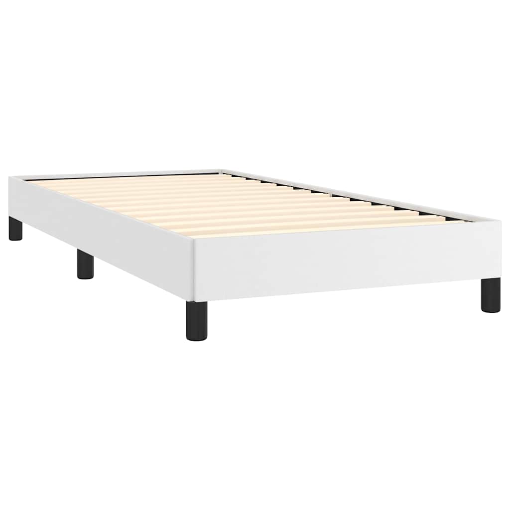 vidaXL Bed Frame without Mattress White 100x190 cm Twin Faux Leather 5