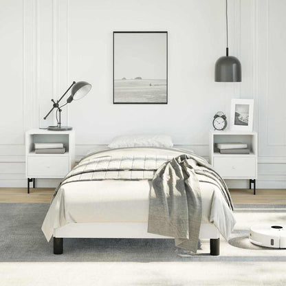 vidaXL Bed Frame without Mattress White 100x190 cm Twin Faux Leather 1