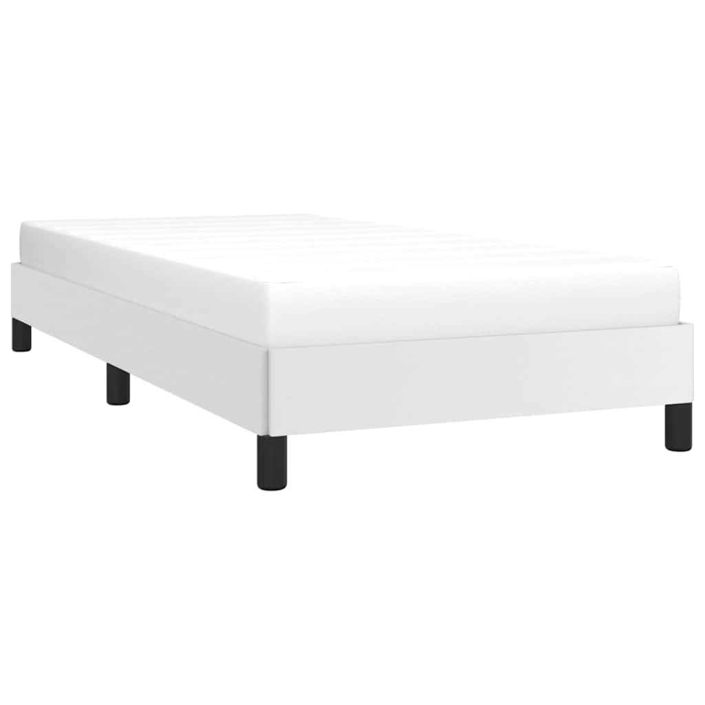 vidaXL Bed Frame without Mattress White 100x203cm Twin XL Faux Leather 4