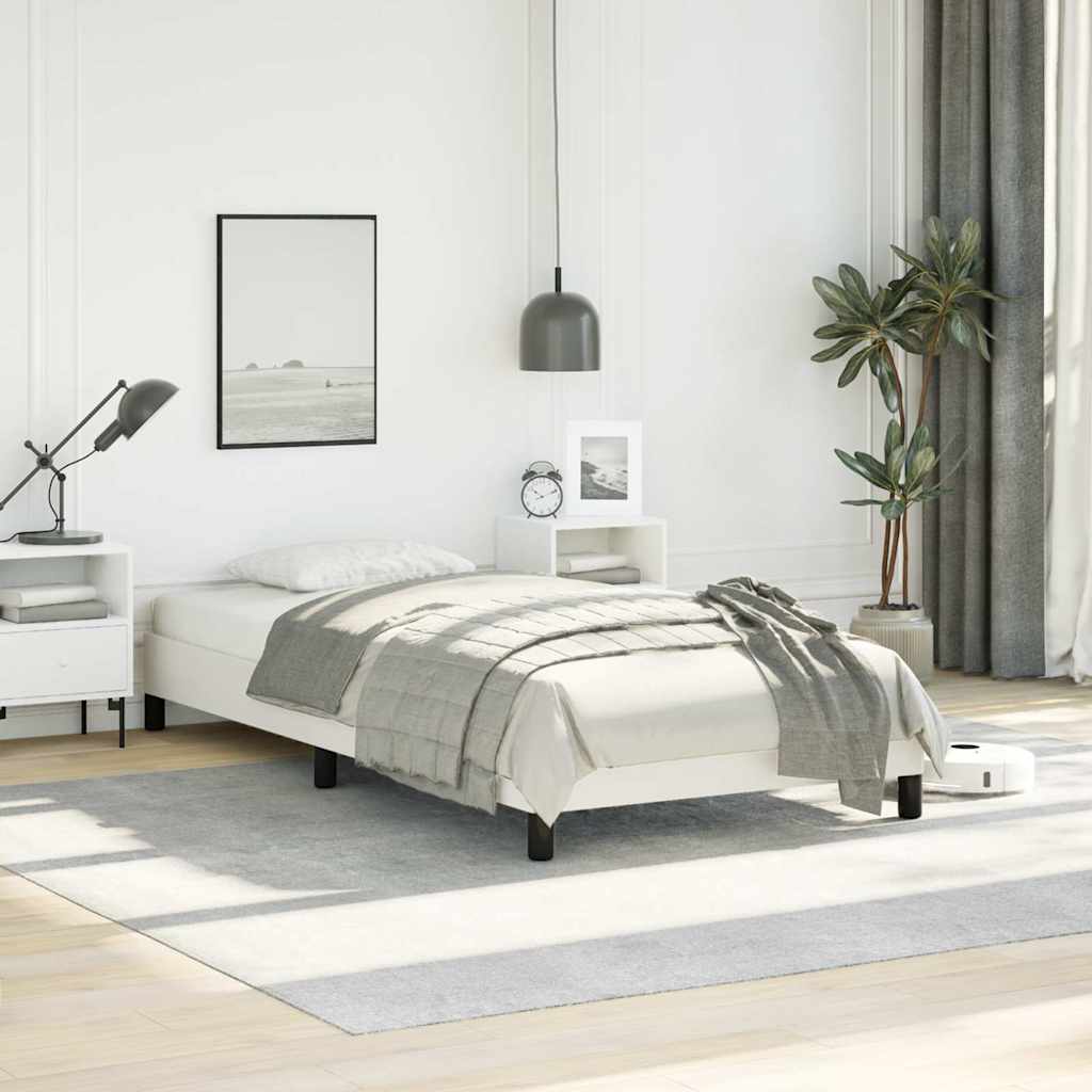 vidaXL Bed Frame without Mattress White 100x203cm Twin XL Faux Leather 3