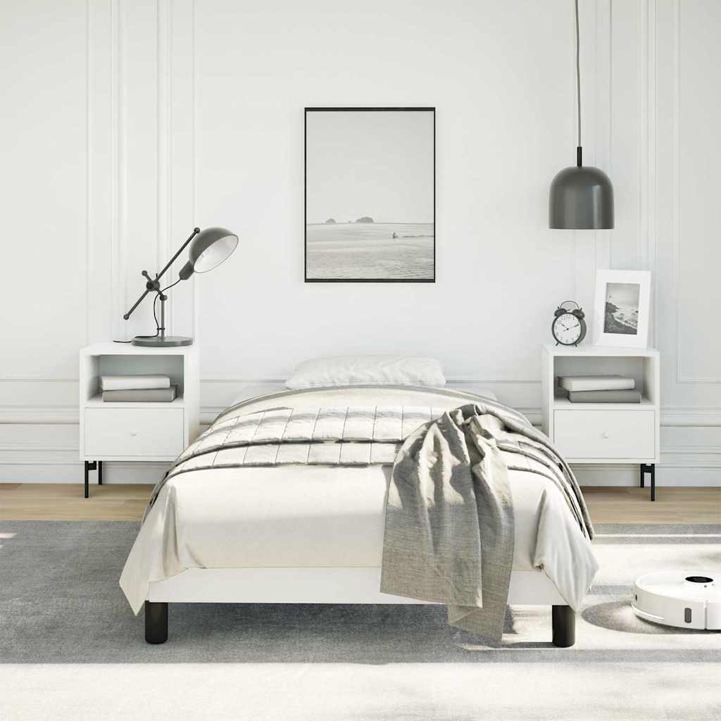 vidaXL Bed Frame without Mattress White 100x203cm Twin XL Faux Leather 1