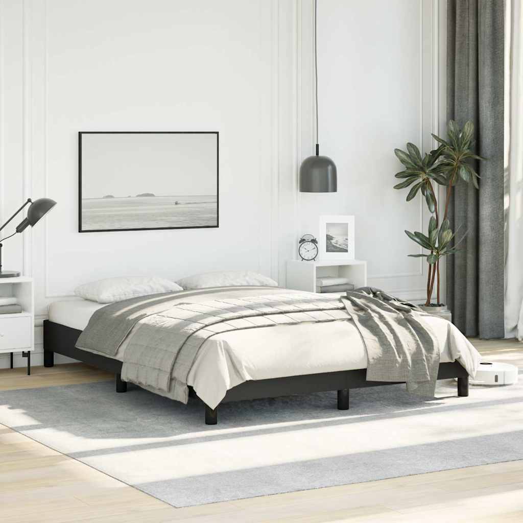 vidaXL Bed Frame without Mattress Black 137x190 cm Full Faux Leather 3