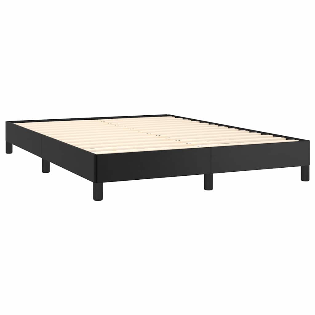 vidaXL Bed Frame without Mattress Black 137x190 cm Full Faux Leather 5
