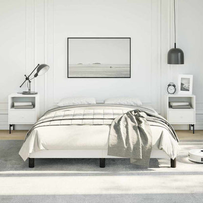 Bed Frame without Mattress 100x203cm Faux Leather White Double Size 25 cm