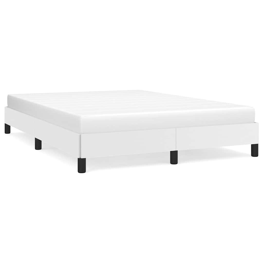 Bed Frame without Mattress 100x203cm Faux Leather White Queen 25 cm
