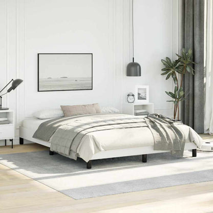 Bed Frame without Mattress 100x203cm Faux Leather White Queen 25 cm