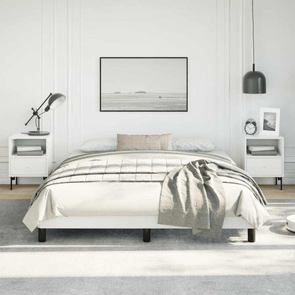 Bed Frame without Mattress 100x203cm Faux Leather White Queen 25 cm