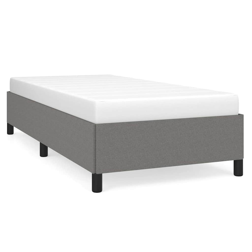 Bed Frame without Mattress 100x203 cm Fabric Dark grey Twin 35 cm