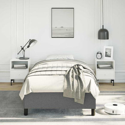 Bed Frame without Mattress 100x203 cm Fabric Dark grey Twin 35 cm