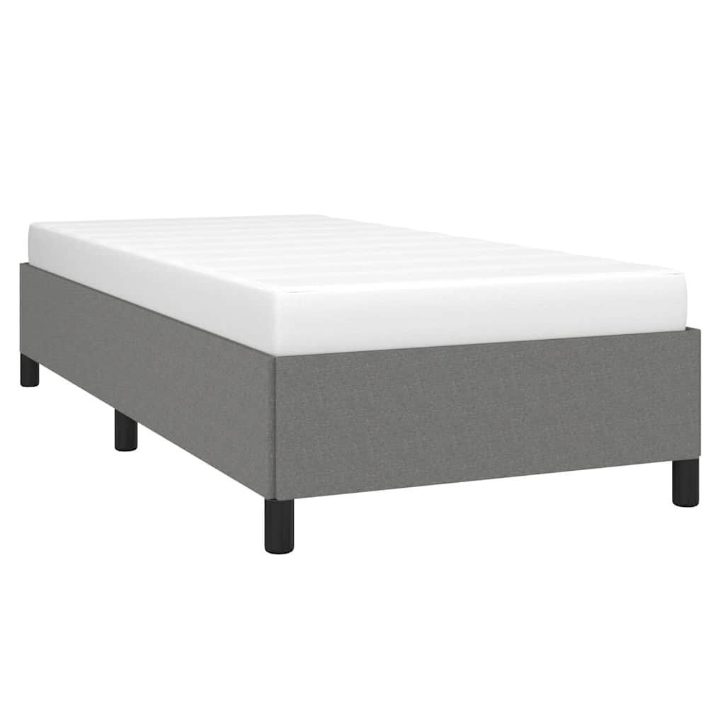 Bed Frame without Mattress Dark Grey Twin Fabric