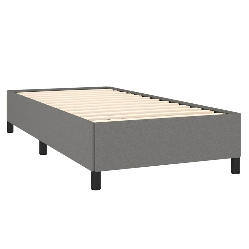 Bed Frame without Mattress Dark Grey Twin Fabric