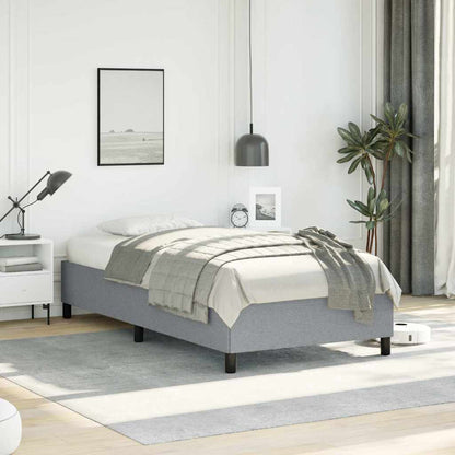 Bed Frame without Mattress 100x203 cm Fabric Light grey Twin XL 35 cm