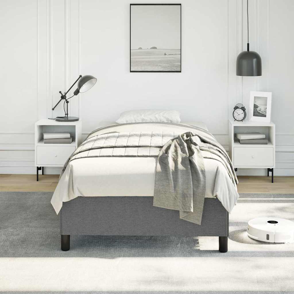 Bed Frame without Mattress 100x203 cm Fabric Dark grey Twin XL 35 cm