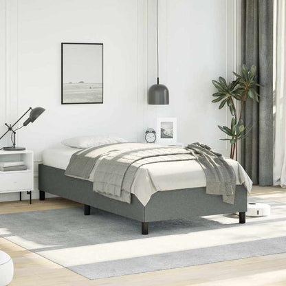 Bed Frame without Mattress 100x203 cm Fabric Dark grey Twin XL 35 cm