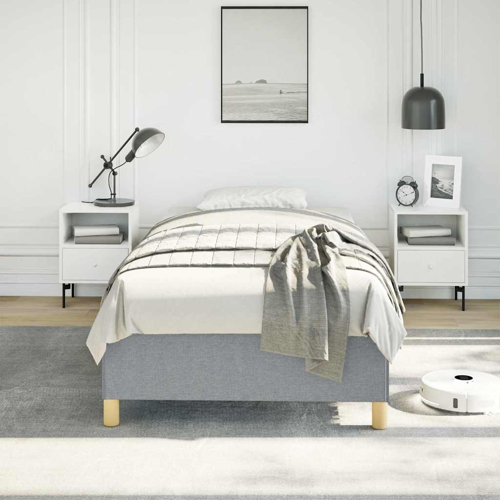 vidaXL Bed Frame without Mattress Light Grey 100x203 cm Twin XL Fabric 3