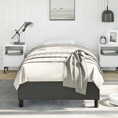 Bed Frame without Mattress 100x203cm Faux Leather Black Twin 35 cm