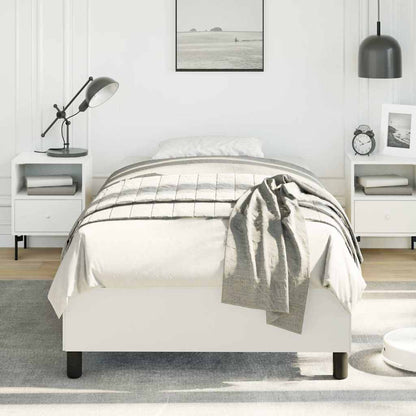 Bed Frame without Mattress 100x203cm Faux Leather White Twin 35 cm