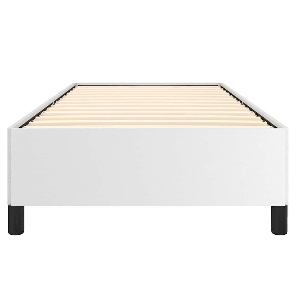 Bed Frame without Mattress White Twin Faux Leather