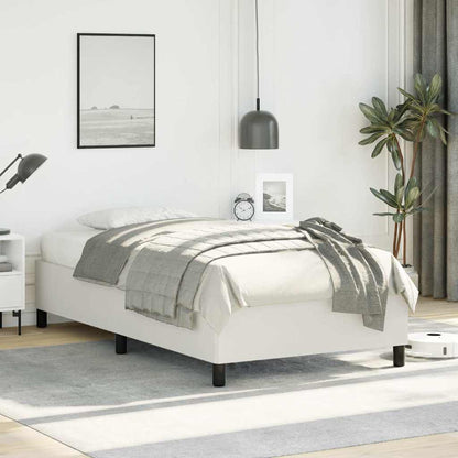 Bed Frame without Mattress 100x203cm Faux Leather White Twin 35 cm