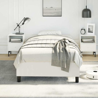 Bed Frame without Mattress 100x203cm Faux Leather White Twin XL 35 cm