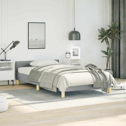 vidaXL Bed Frame without Mattress Light Grey Twin Fabric 3