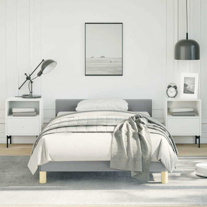 vidaXL Bed Frame without Mattress Light Grey Twin Fabric 1