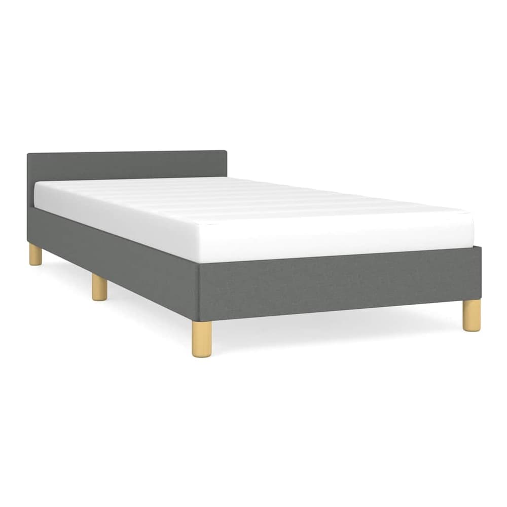 Bed Frame without Mattress Dark Grey Twin Fabric