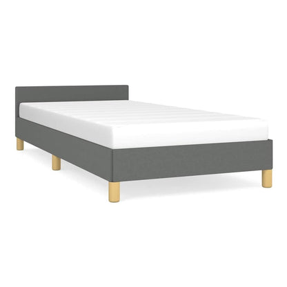 Bed Frame without Mattress Dark Grey Twin Fabric