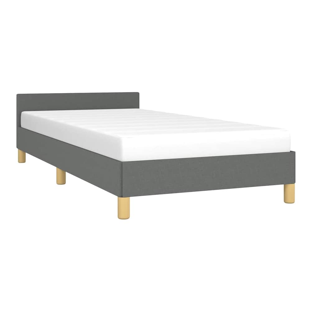 Bed Frame without Mattress Dark Grey Twin Fabric
