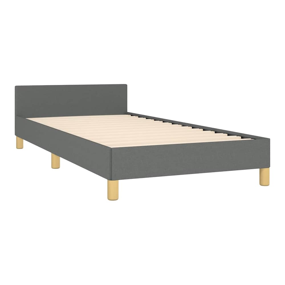 Bed Frame without Mattress Dark Grey Twin Fabric
