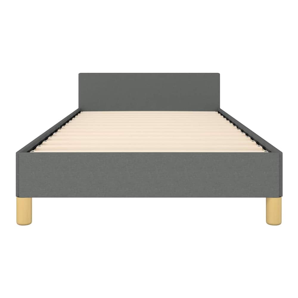 Bed Frame without Mattress Dark Grey Twin Fabric