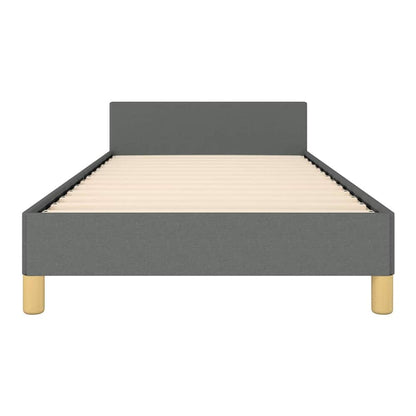 Bed Frame without Mattress Dark Grey Twin Fabric