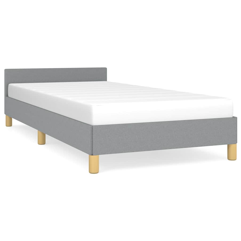 vidaXL Bed Frame without Mattress Light Grey Twin XL Fabric 2
