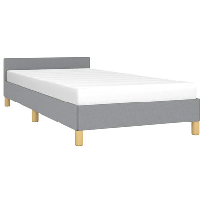 vidaXL Bed Frame without Mattress Light Grey Twin XL Fabric 4