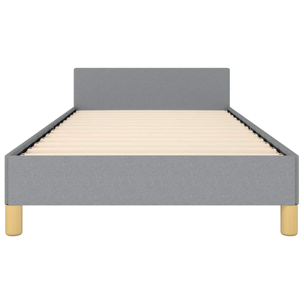 vidaXL Bed Frame without Mattress Light Grey Twin XL Fabric 6