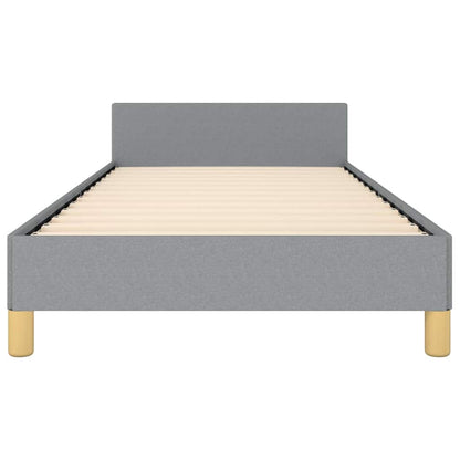 vidaXL Bed Frame without Mattress Light Grey Twin XL Fabric 6