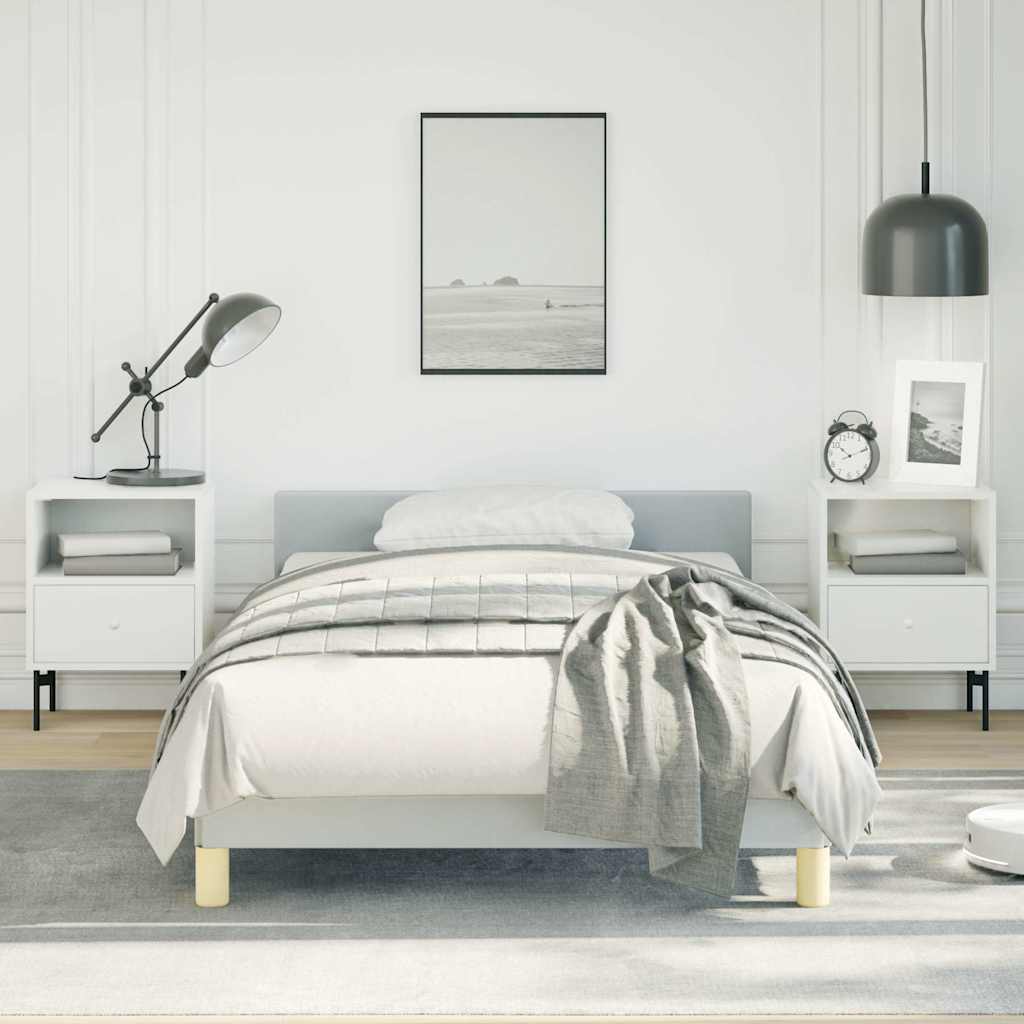 vidaXL Bed Frame without Mattress Light Grey Twin XL Fabric 1