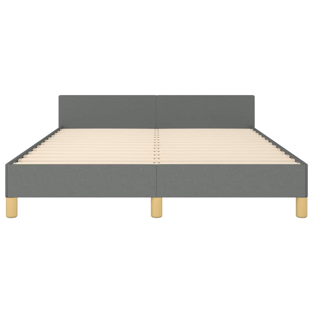 vidaXL Bed Frame without Mattress Dark Grey Full Fabric 6