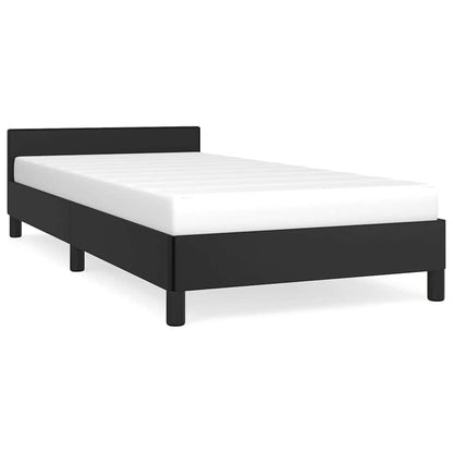 Bed Frame without Mattress Faux Leather Black Twin