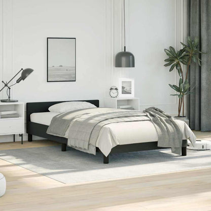 Bed Frame without Mattress Faux Leather Black Twin