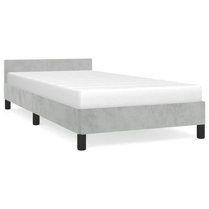 Bed Frame without Mattress Light Grey Twin Velvet