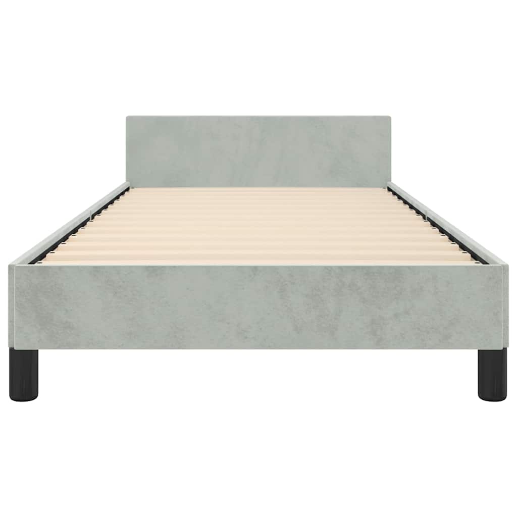 Bed Frame without Mattress Light Grey Twin Velvet